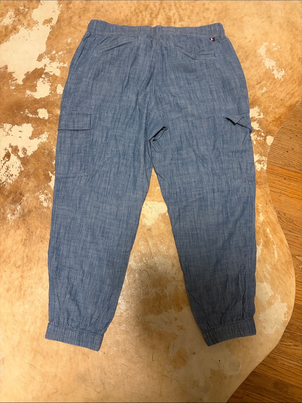 Tommy Hilfiger Blue Cropped Drawstring Cargo Pants - Picture 6 of 6